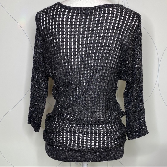 Express open weave dolman sleeve sparkle sweater S - Picture 2 of 6